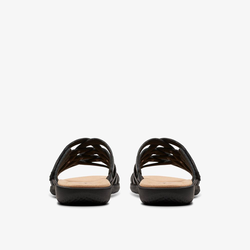 Black Clarks Women's Elizabelle Rio Flat Sandals | 189VAZEIG