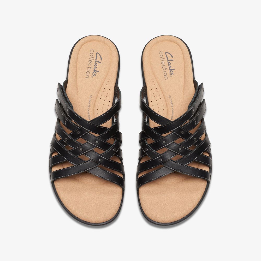 Black Clarks Women's Elizabelle Rio Flat Sandals | 189VAZEIG