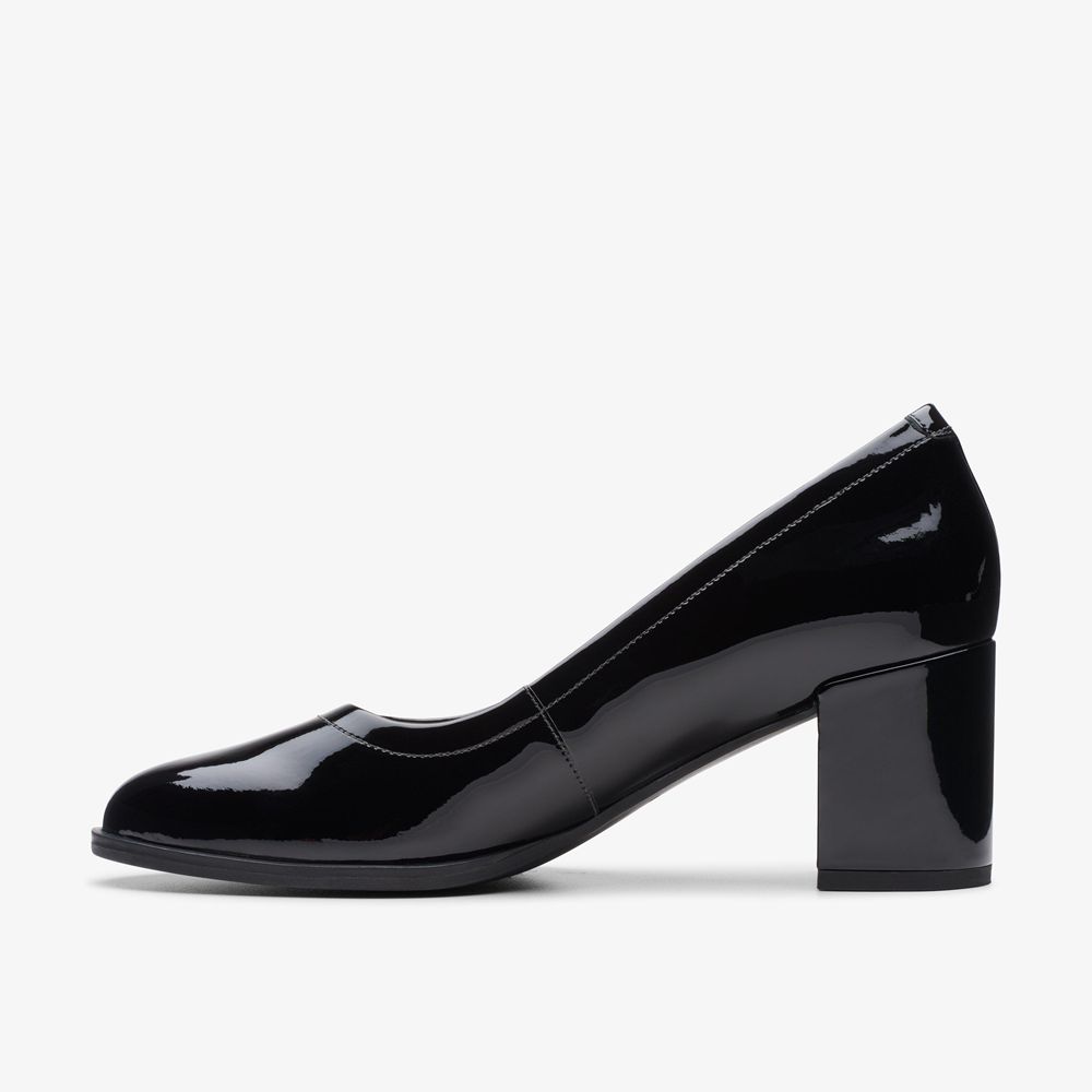 Black Clarks Women's Freva 55 Court Pumps | 846ROSPAU