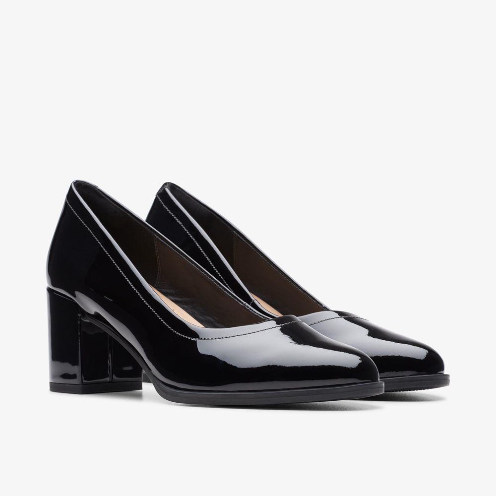 Black Clarks Women's Freva 55 Court Pumps | 846ROSPAU