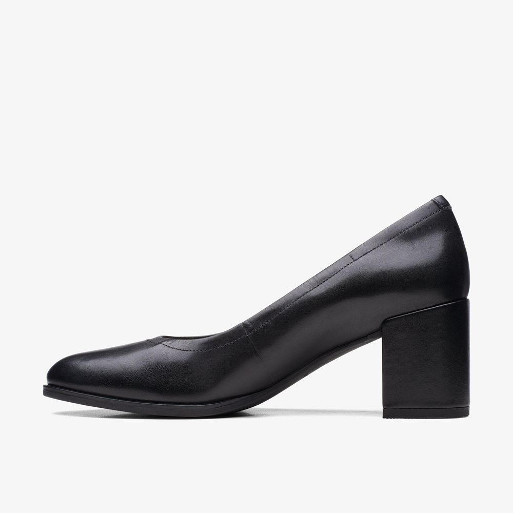 Black Clarks Women's Freva 55 Court Pumps | 362VTQXUE