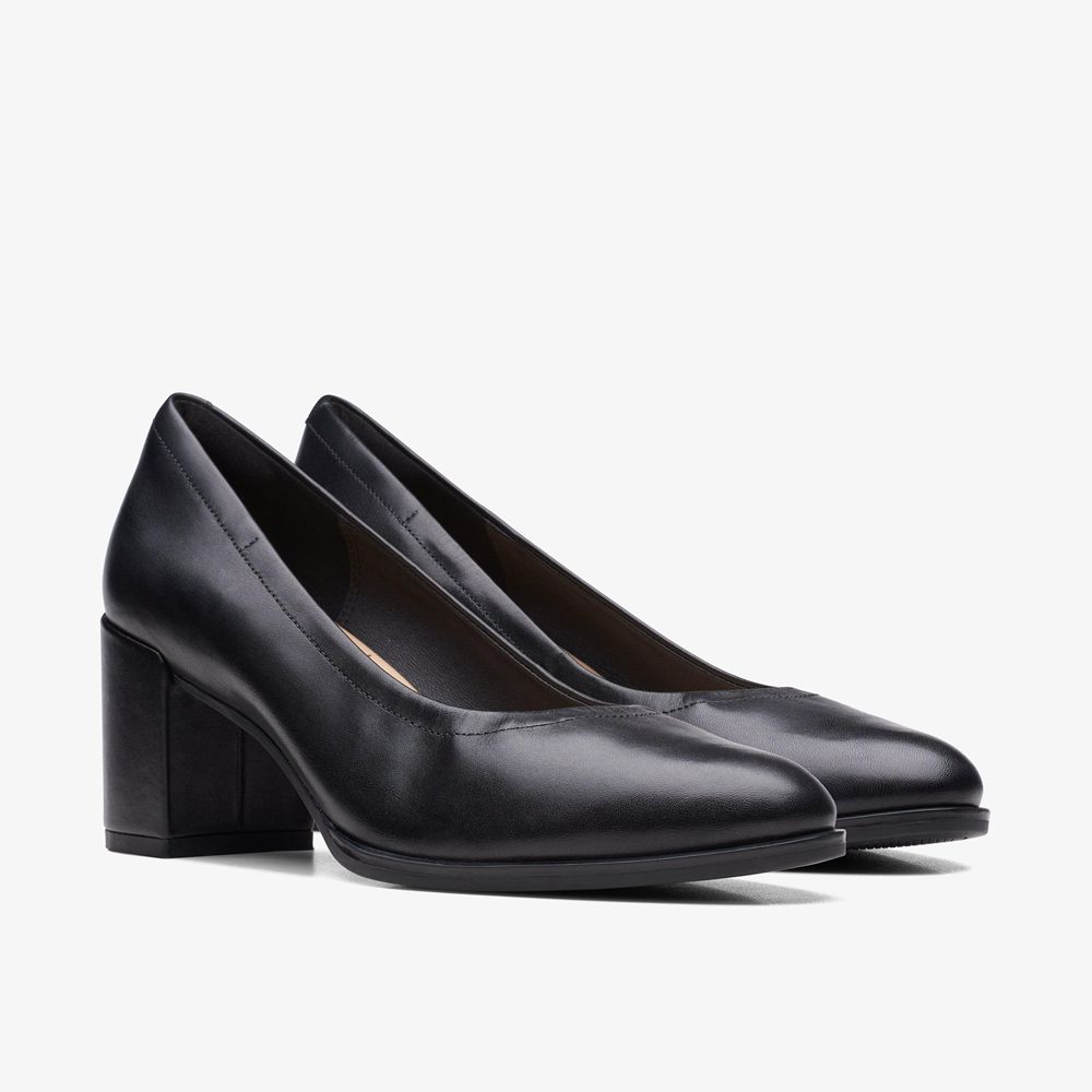 Black Clarks Women's Freva 55 Court Pumps | 362VTQXUE