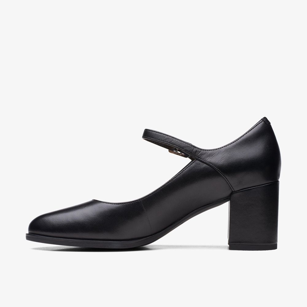 Black Clarks Women's Freva 55 Strap Pumps | 691TCEHOQ