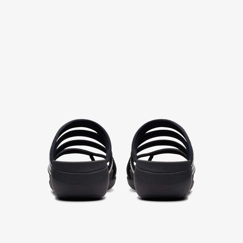 Black Clarks Women's Glide Hi Iris Wedge Sandals | 741JQANXY