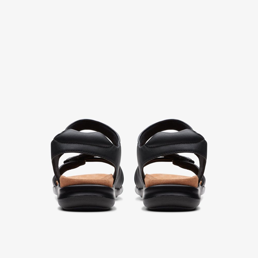 Black Clarks Women's Kitly Ave Flat Sandals | 024DQRXCN