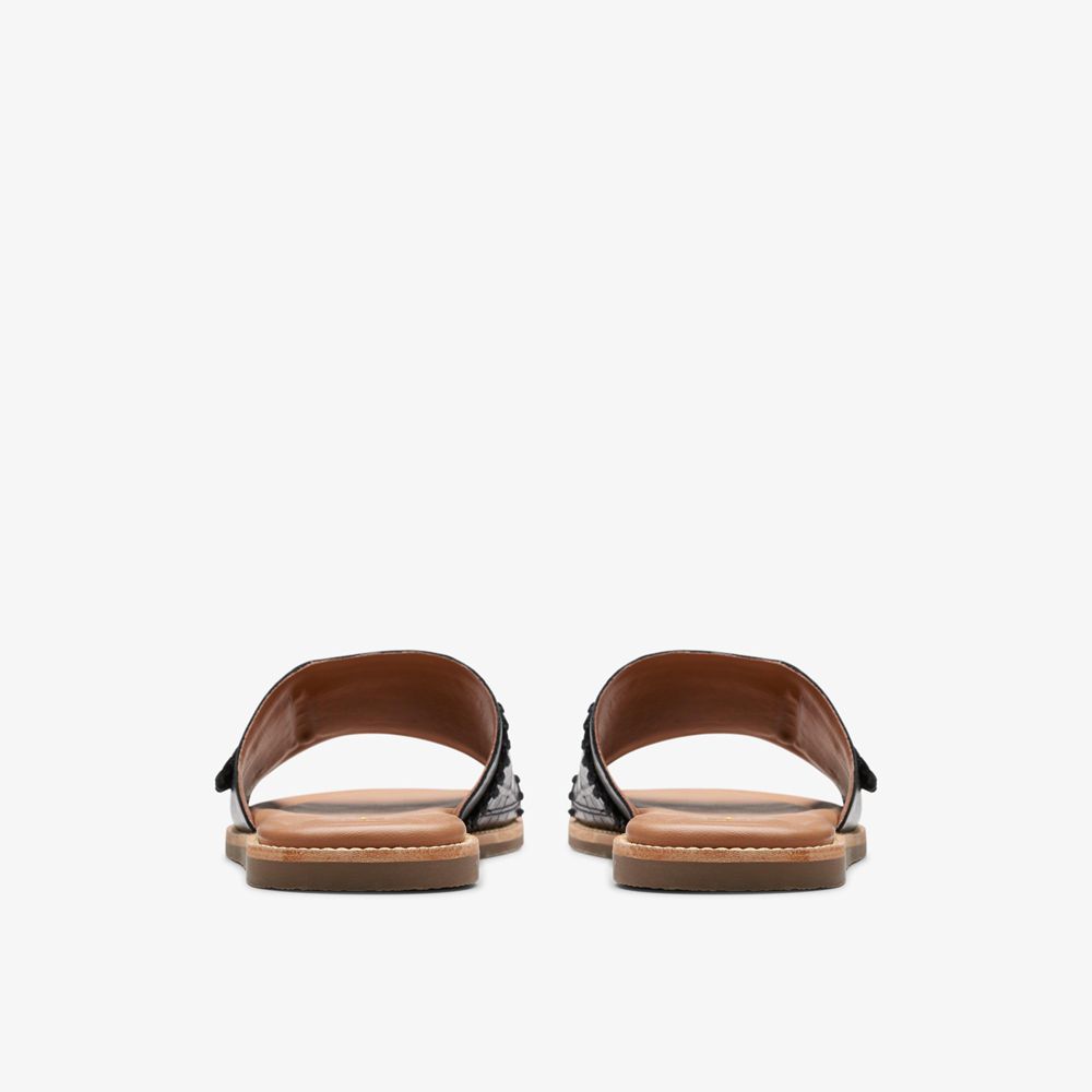 Black Clarks Women's Maritime Mule Flat Sandals | 523FIVCWQ