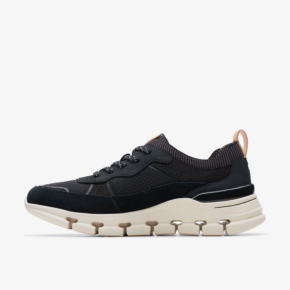 Black Clarks Women's Nature X Cove Sneakers | 516ELKIFP