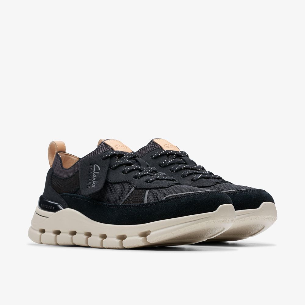 Black Clarks Women's Nature X Cove Sneakers | 516ELKIFP