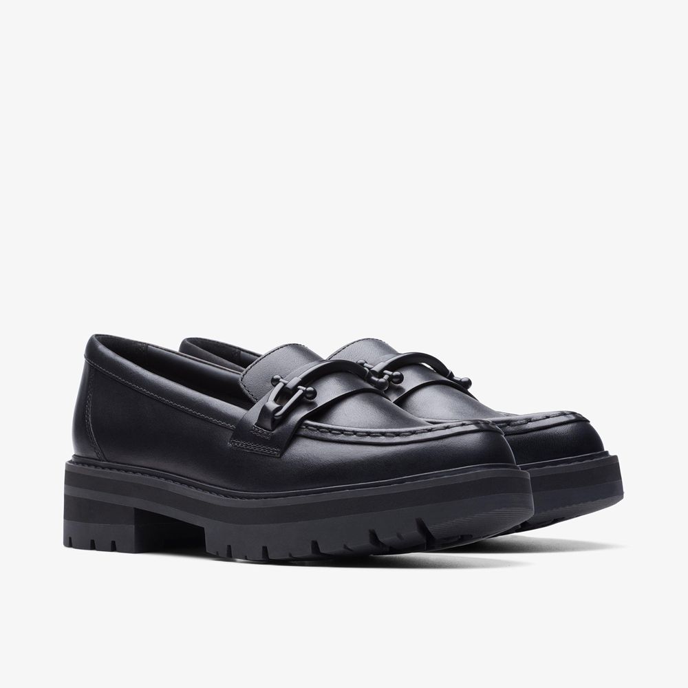 Black Clarks Women's Orianna Bit Loafers | 547HOMAWL