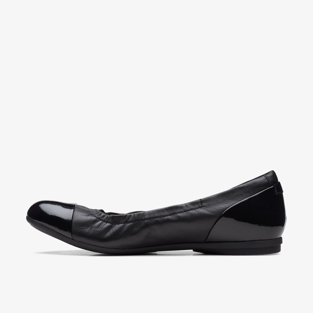 Black Clarks Women's Rena Jazz Ballet Flats | 075UHKVPE