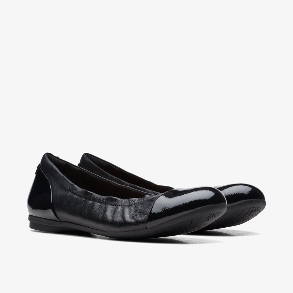 Black Clarks Women's Rena Jazz Ballet Flats | 075UHKVPE