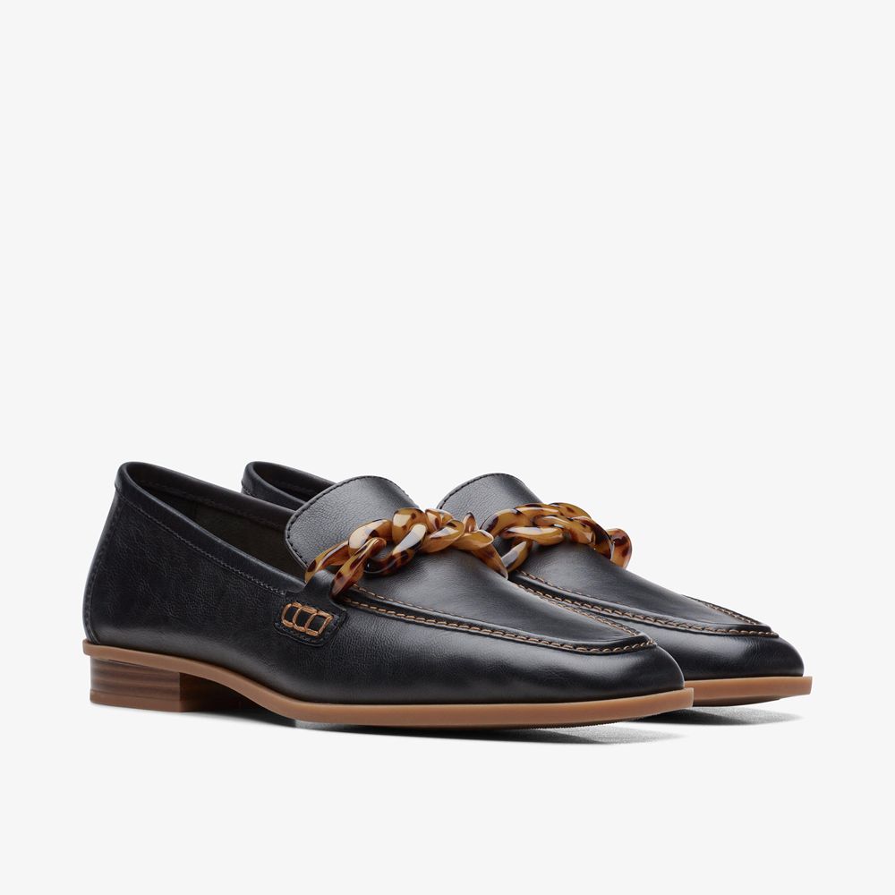 Black Clarks Women's Sarafyna Iris Loafers | 974PUYRLO