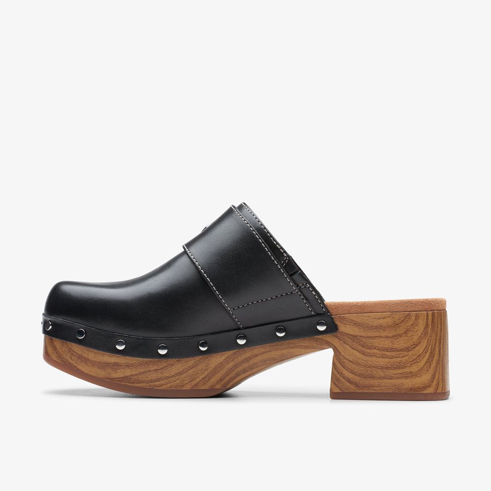 Black Clarks Women's Sivanne Sun Mules | 618GRIZUS