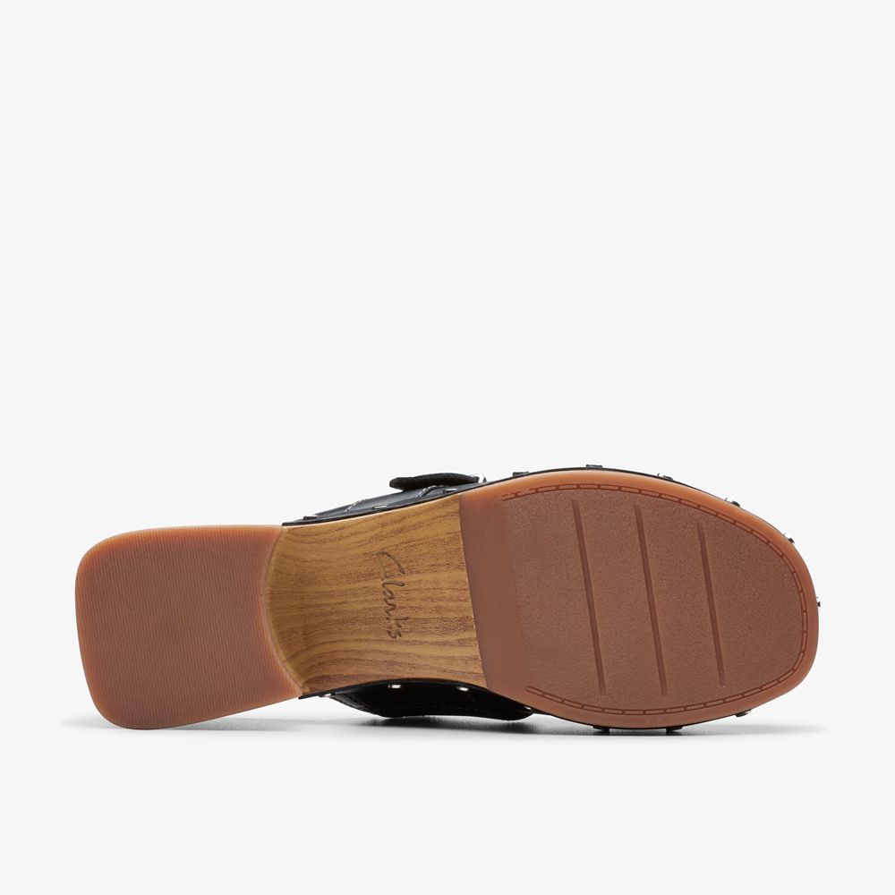 Black Clarks Women's Sivanne Sun Mules | 618GRIZUS