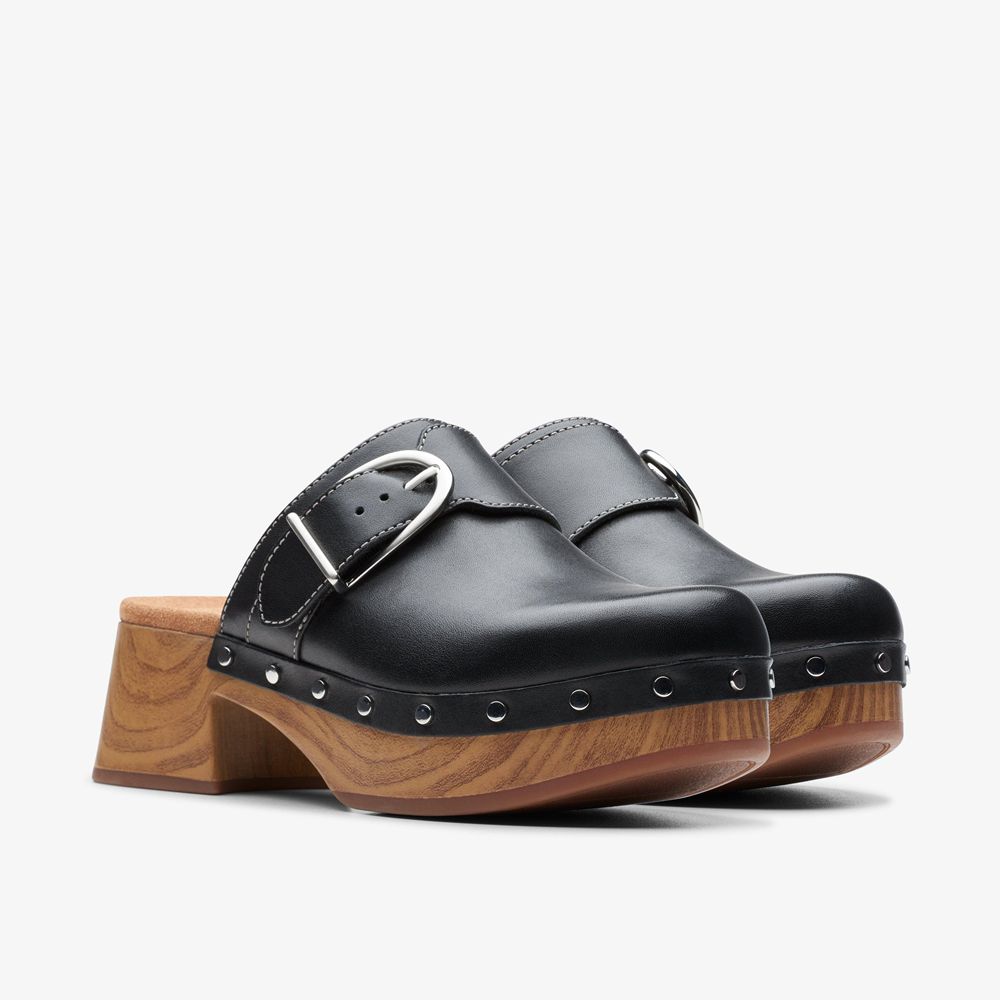 Black Clarks Women's Sivanne Sun Mules | 618GRIZUS