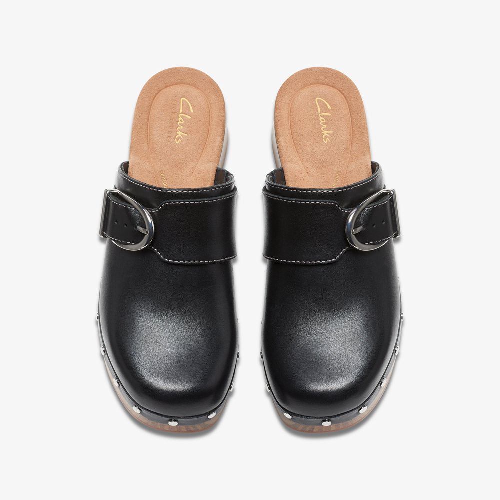 Black Clarks Women's Sivanne Sun Mules | 618GRIZUS