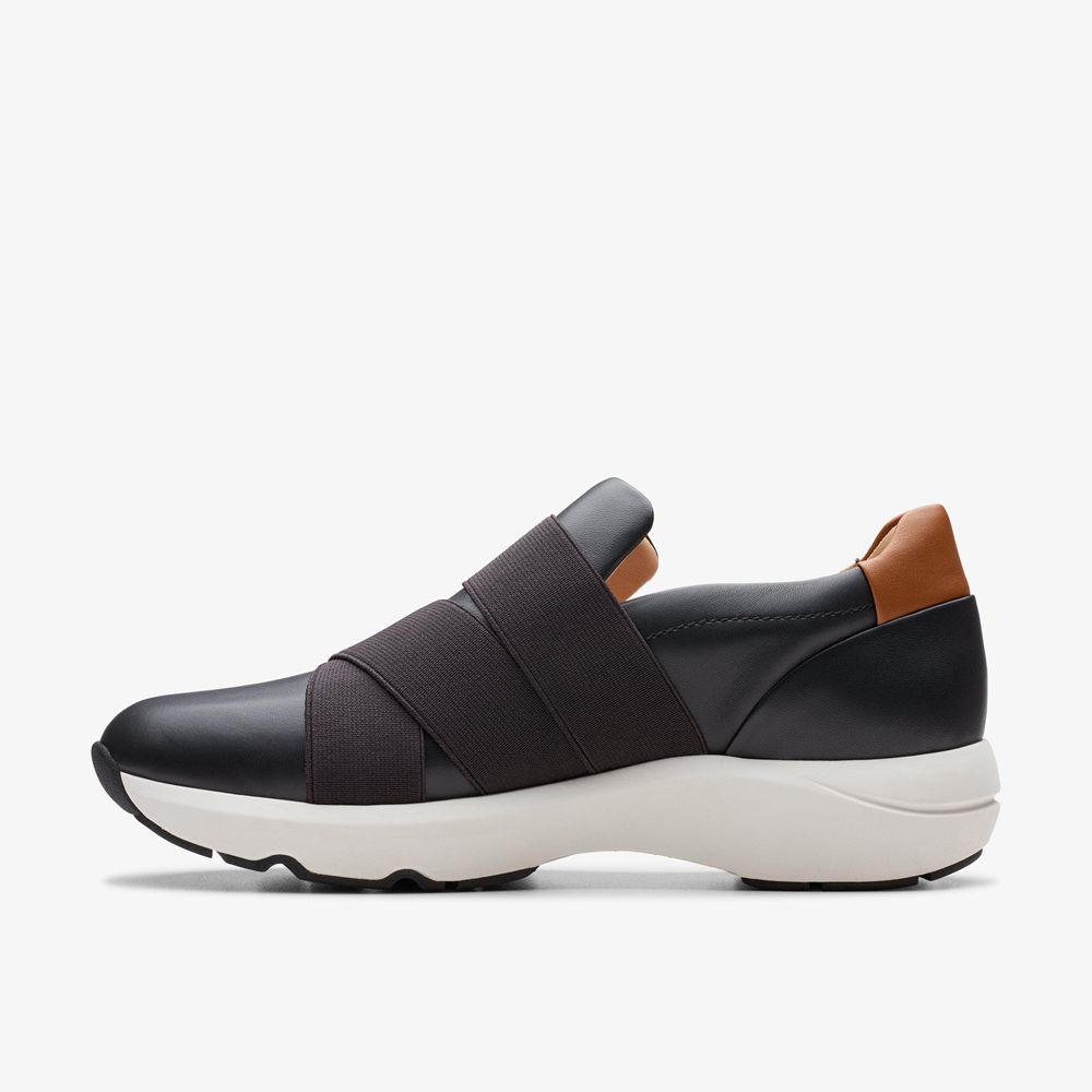 Black Clarks Women's Tivoli Strap Sneakers | 465HDYTZP