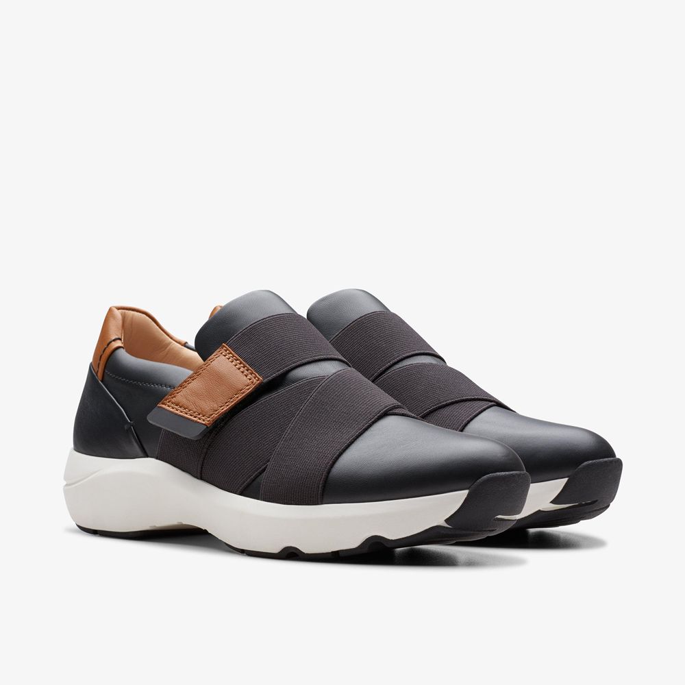 Black Clarks Women's Tivoli Strap Sneakers | 465HDYTZP