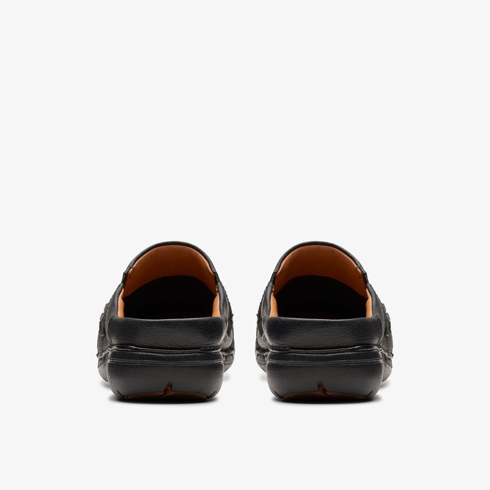 Black Clarks Women's Un Loop Ease Mules | 428NOZDKX