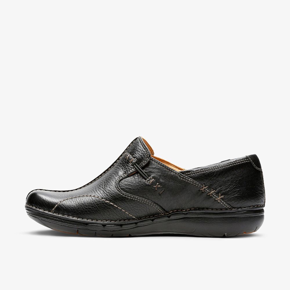 Black Clarks Women's Un Loop Mules | 701KZNFYA