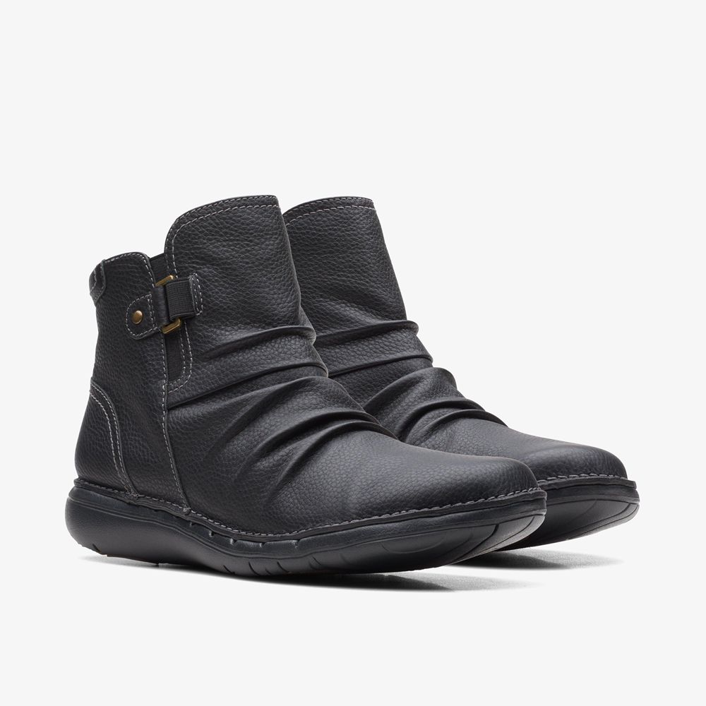 Black Clarks Women's Un Loop Top Boots | 710XBIWZD