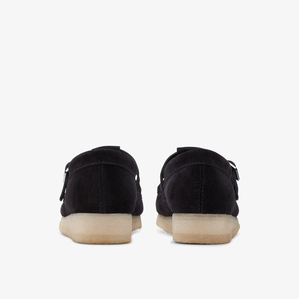 Black Clarks Women's Wallabee T-bar Loafers | 845KIWOTG