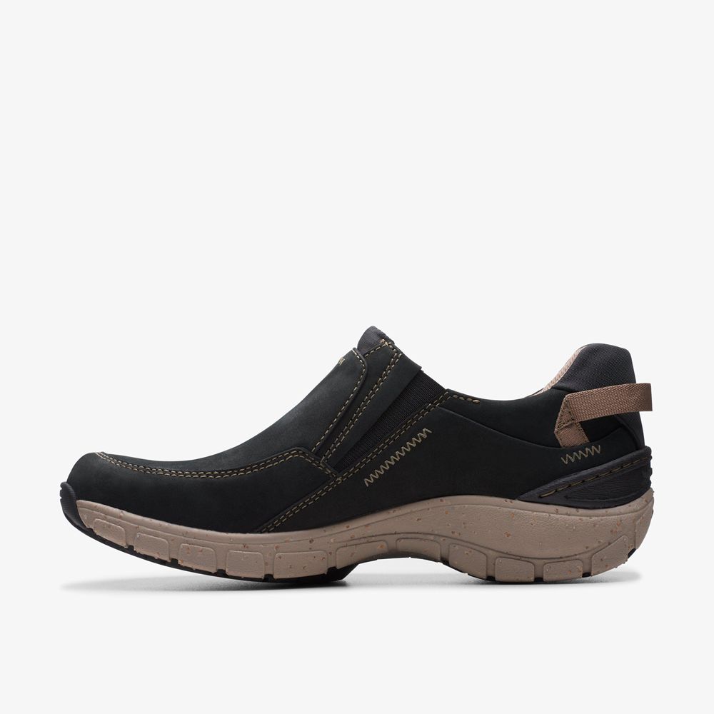 Black Clarks Women's Wave Plateau Sneakers | 689JAEYKU