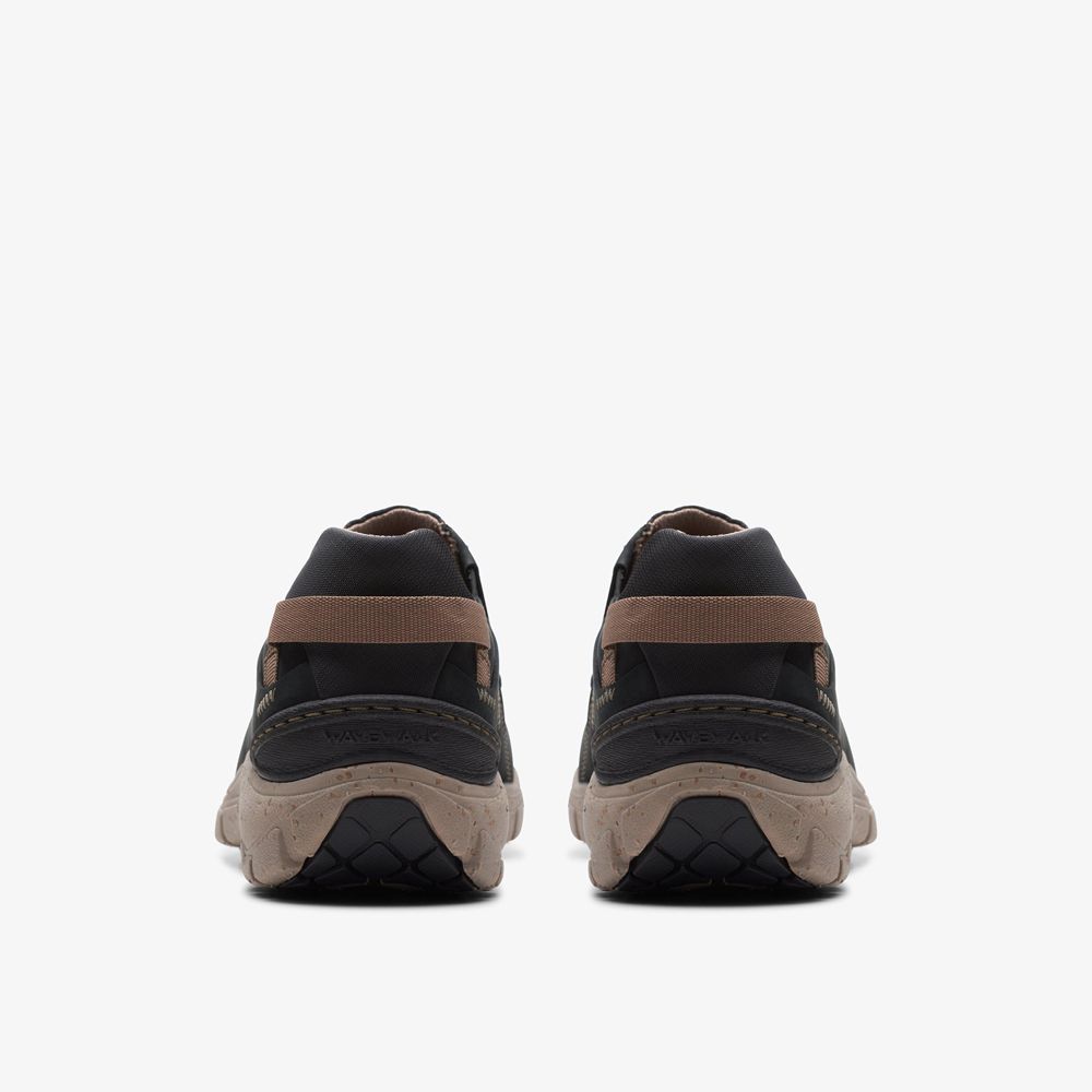 Black Clarks Women's Wave Plateau Sneakers | 689JAEYKU