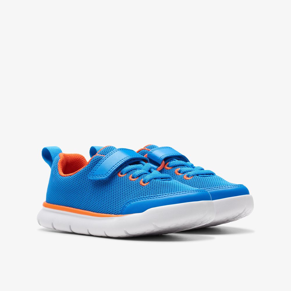 Blue Clarks Kids Hoop Run Sneakers | 396NOSKIB