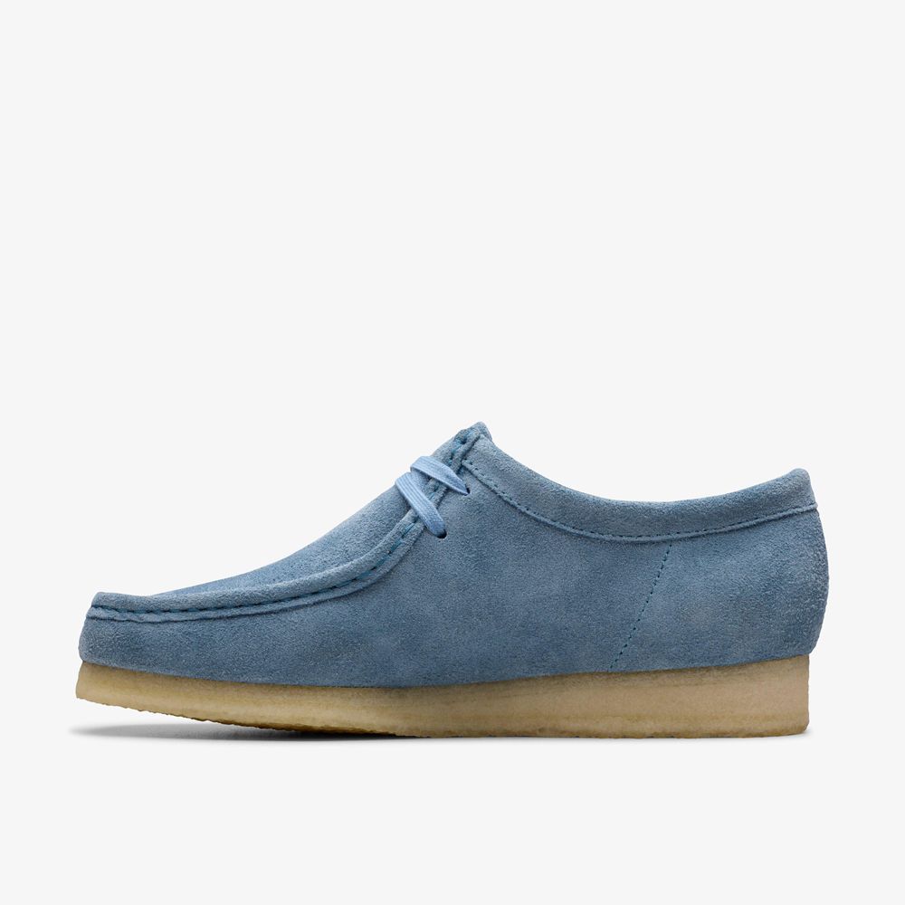 Blue Clarks Men's Wallabee Slip On Shoes | 014MKOYEC