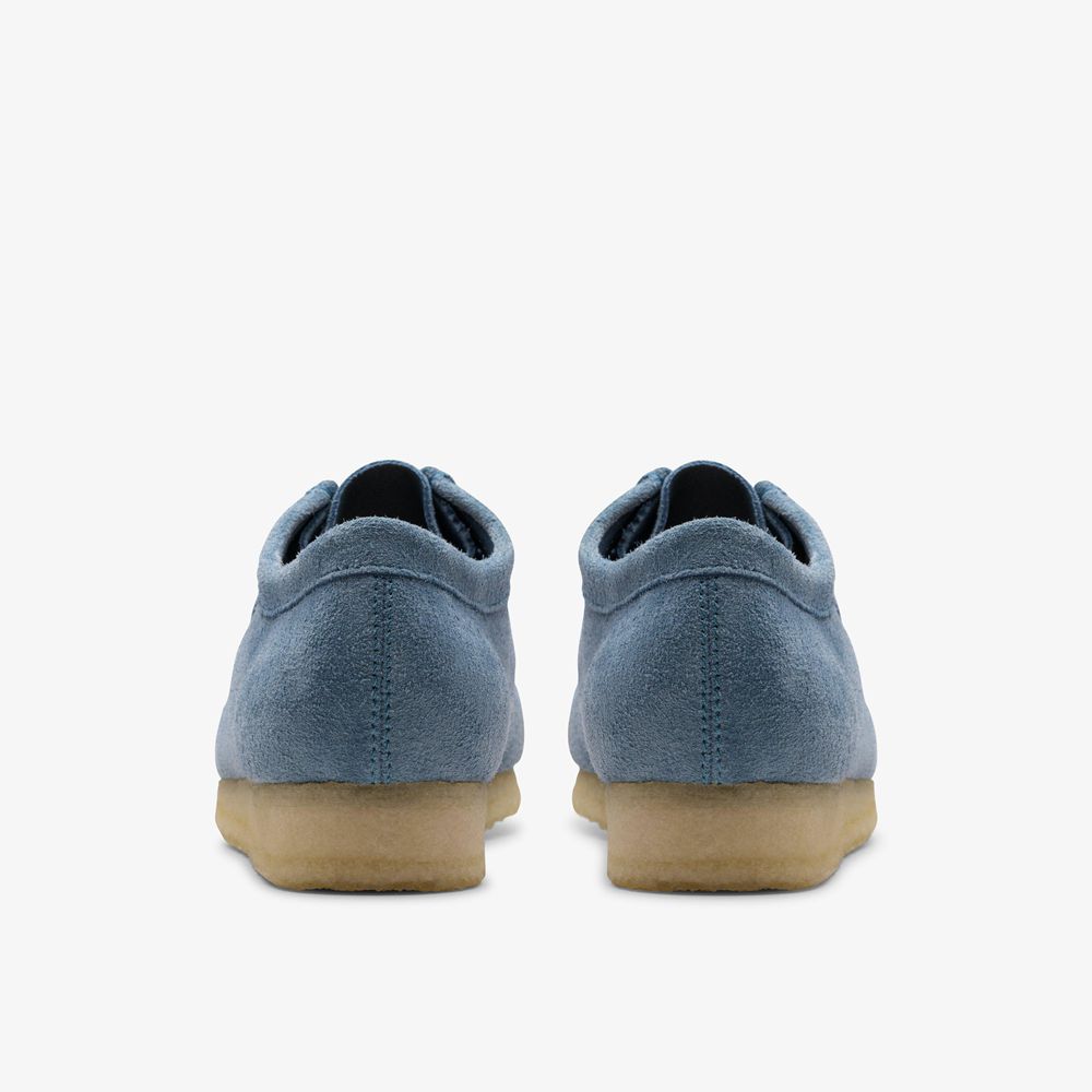 Blue Clarks Men's Wallabee Slip On Shoes | 014MKOYEC