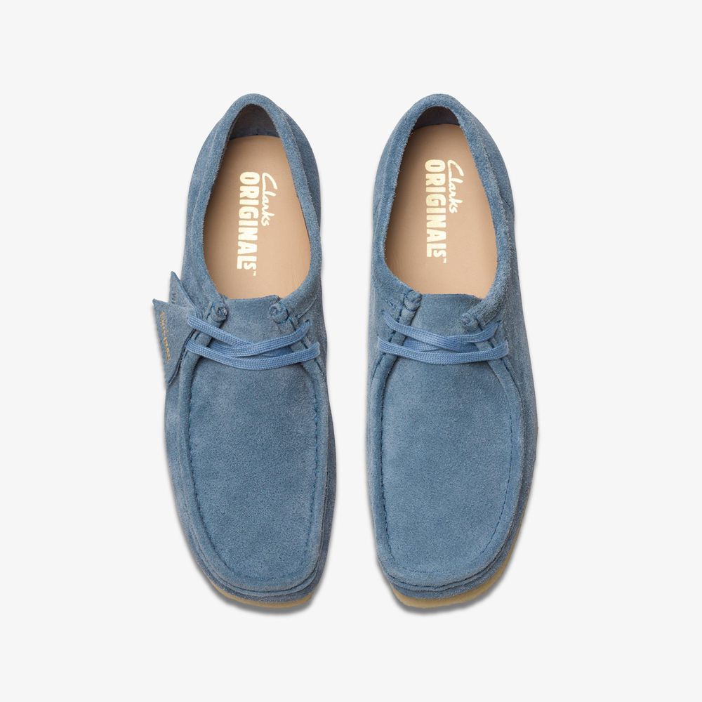 Blue Clarks Men's Wallabee Slip On Shoes | 014MKOYEC