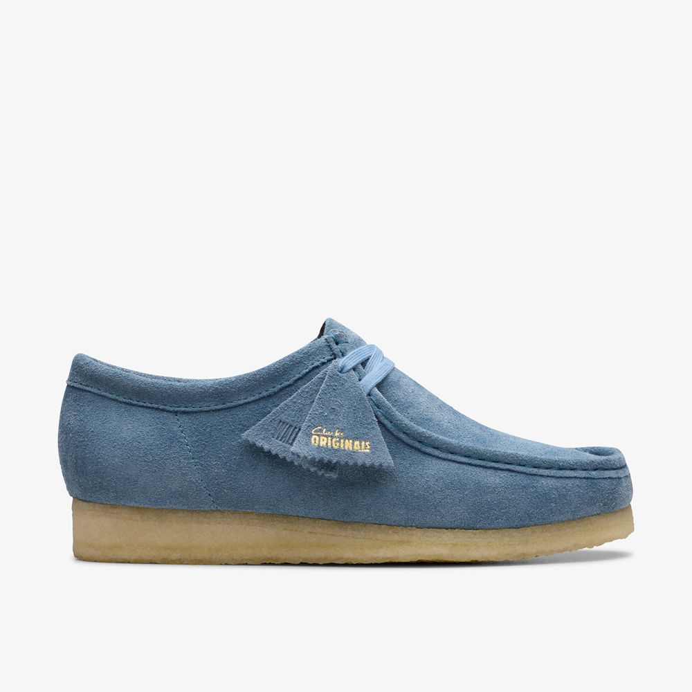 Blue Clarks Men\'s Wallabee Slip On Shoes | 014MKOYEC