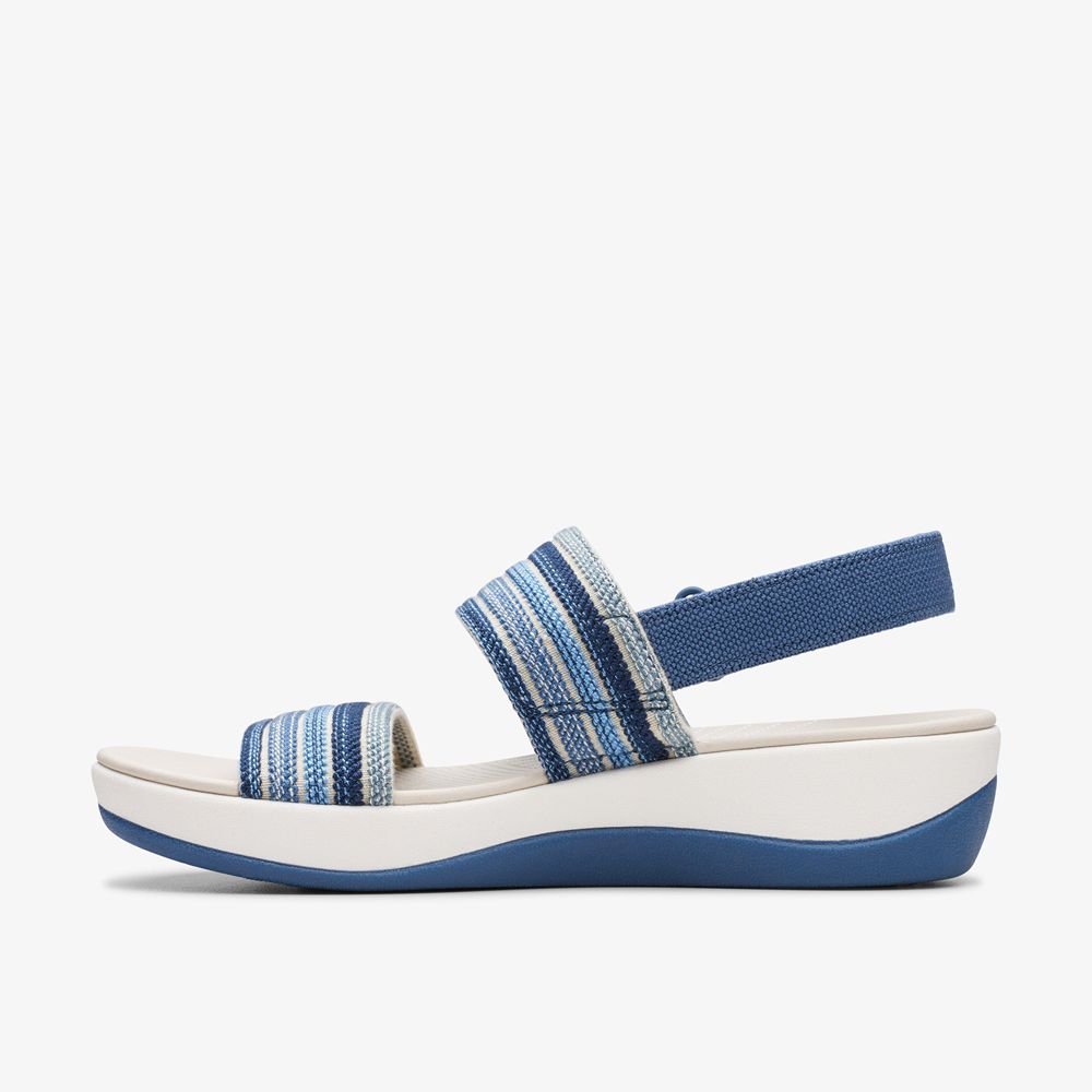 Blue Clarks Women's Arla Stroll Wedge Sandals | 429HDSNQO