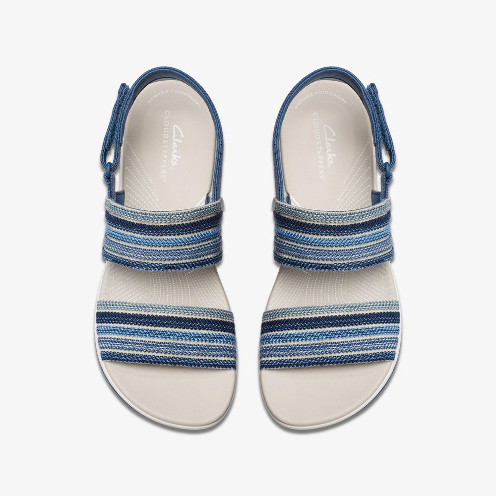 Blue Clarks Women's Arla Stroll Wedge Sandals | 429HDSNQO