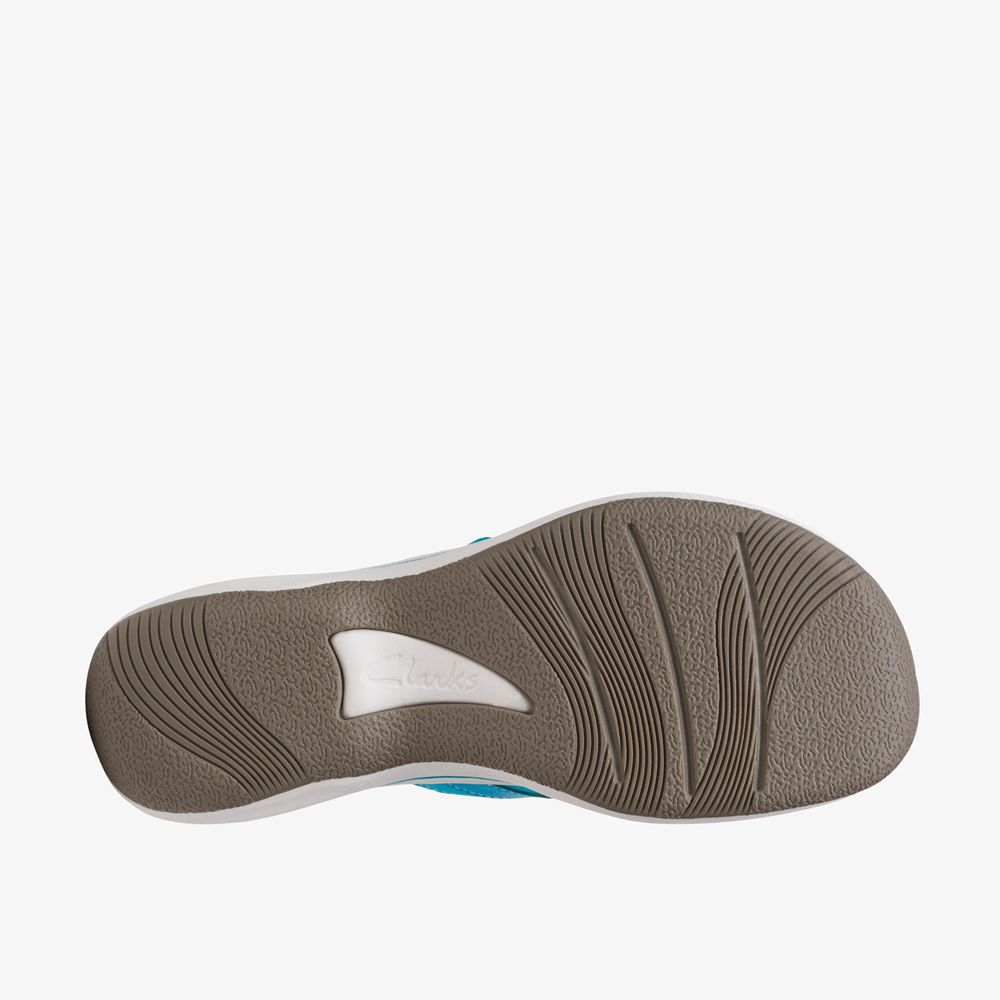 Blue Clarks Women's Breeze Sea Flip Flops | 578WNALPX