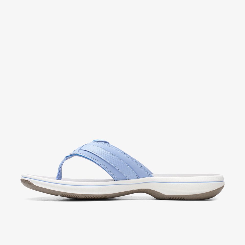 Blue Clarks Women's Breeze Sea Flip Flops | 061NDGMAB