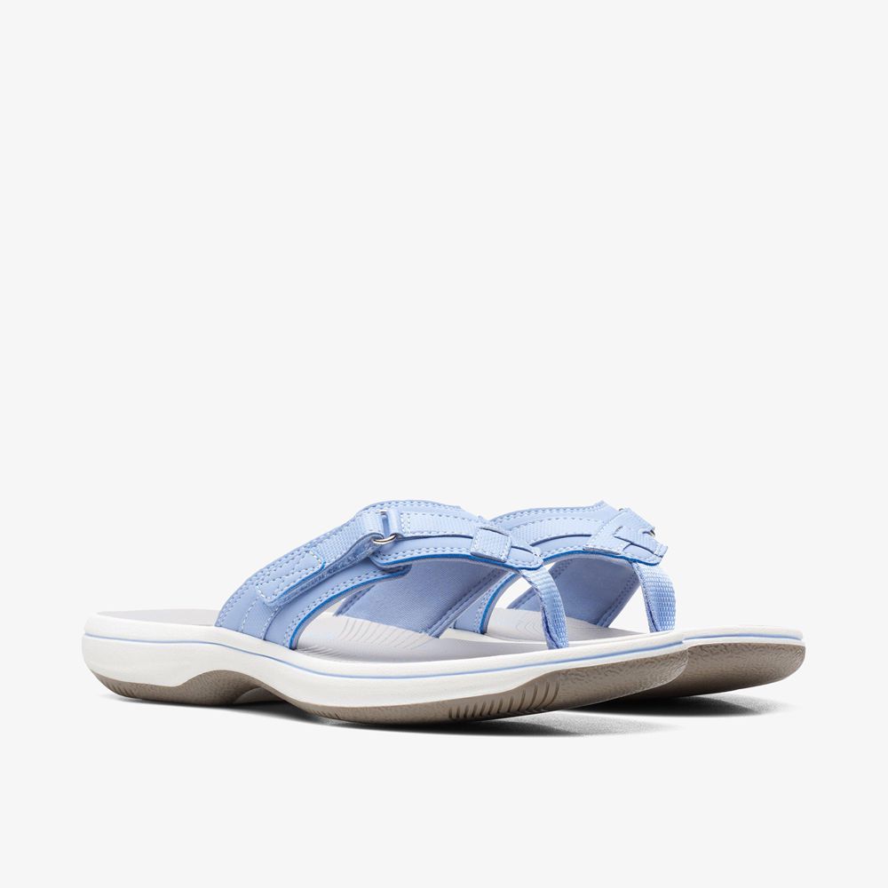 Blue Clarks Women's Breeze Sea Flip Flops | 061NDGMAB