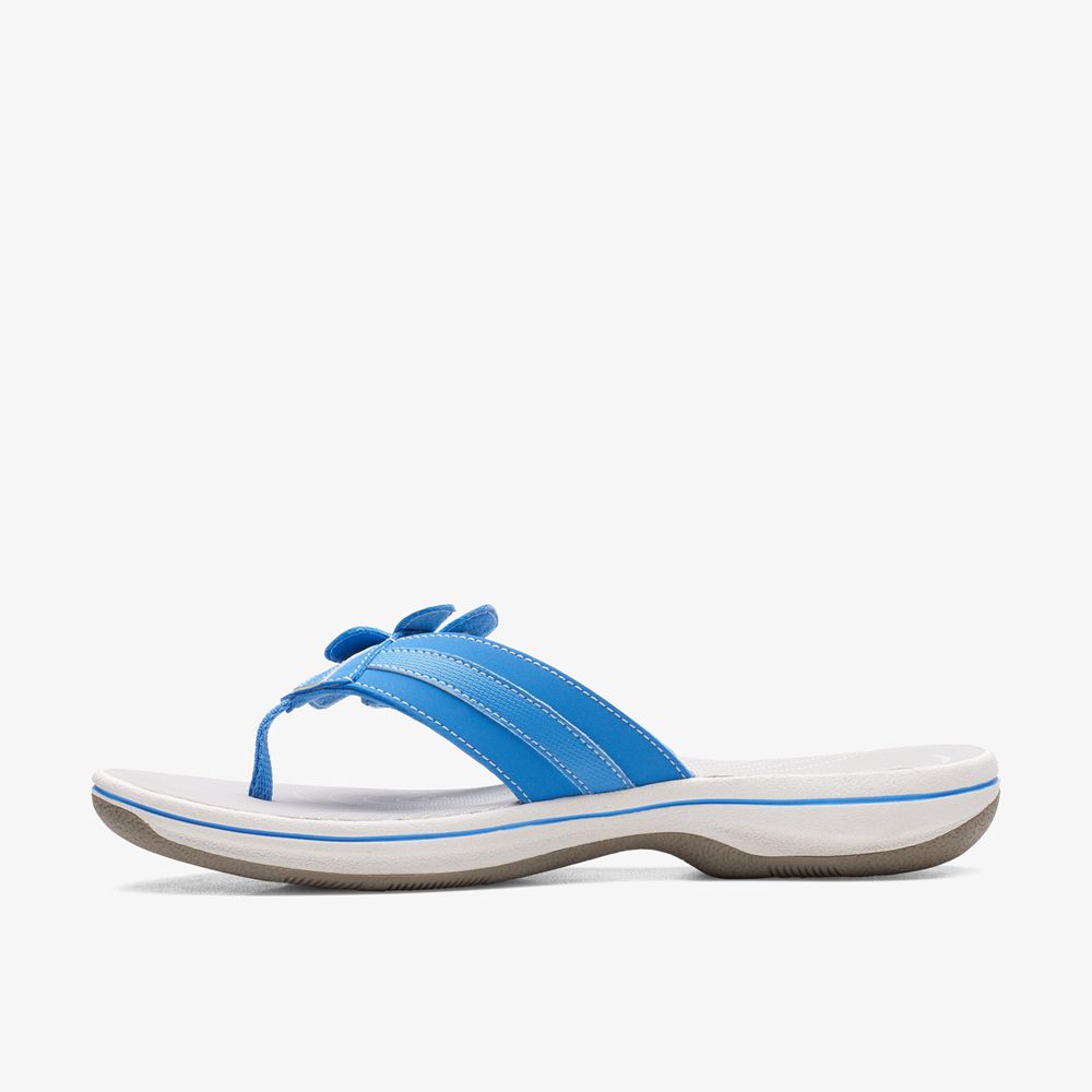 Blue Clarks Women's Brinkley Flora Flip Flops | 271FDYMRP