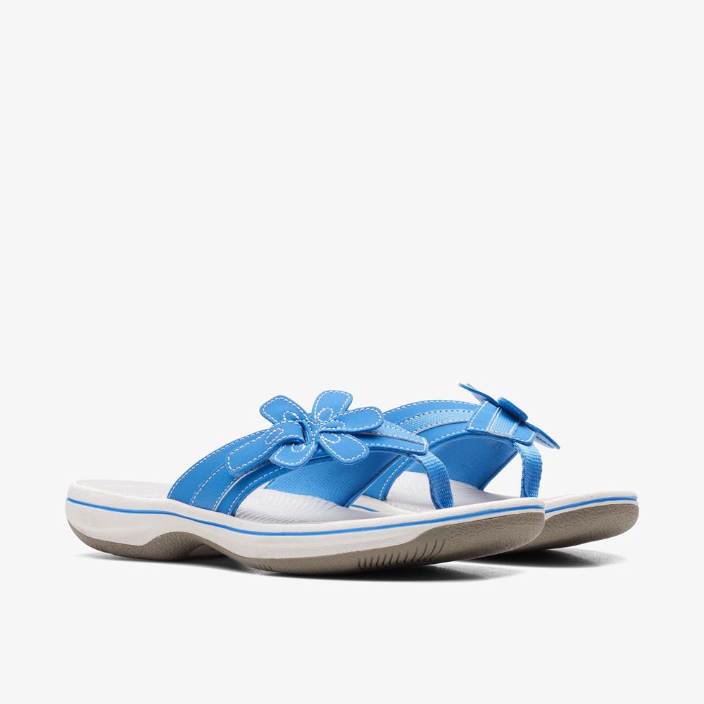 Blue Clarks Women's Brinkley Flora Flip Flops | 271FDYMRP