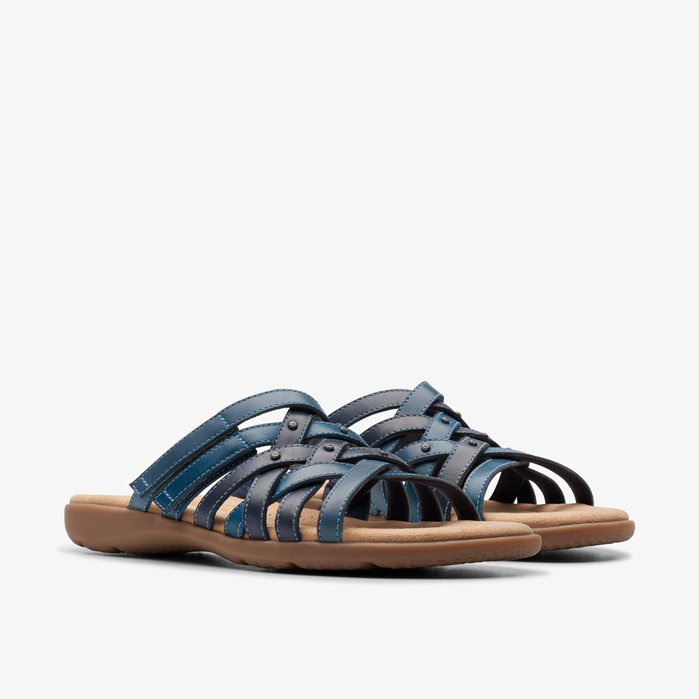 Blue Clarks Women's Elizabelle Rio Flat Sandals | 608MLWYRU