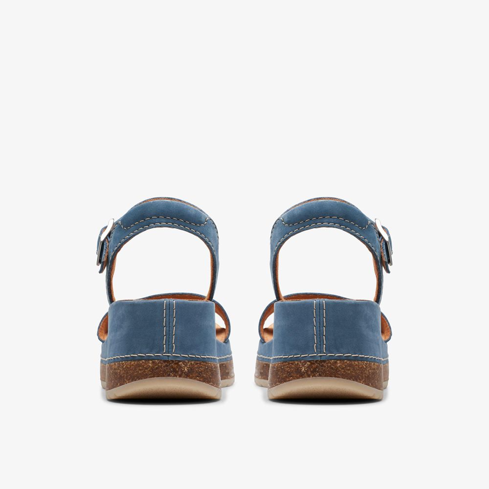 Blue Clarks Women's Kassanda Lily Wedge Sandals | 365RTCJQE