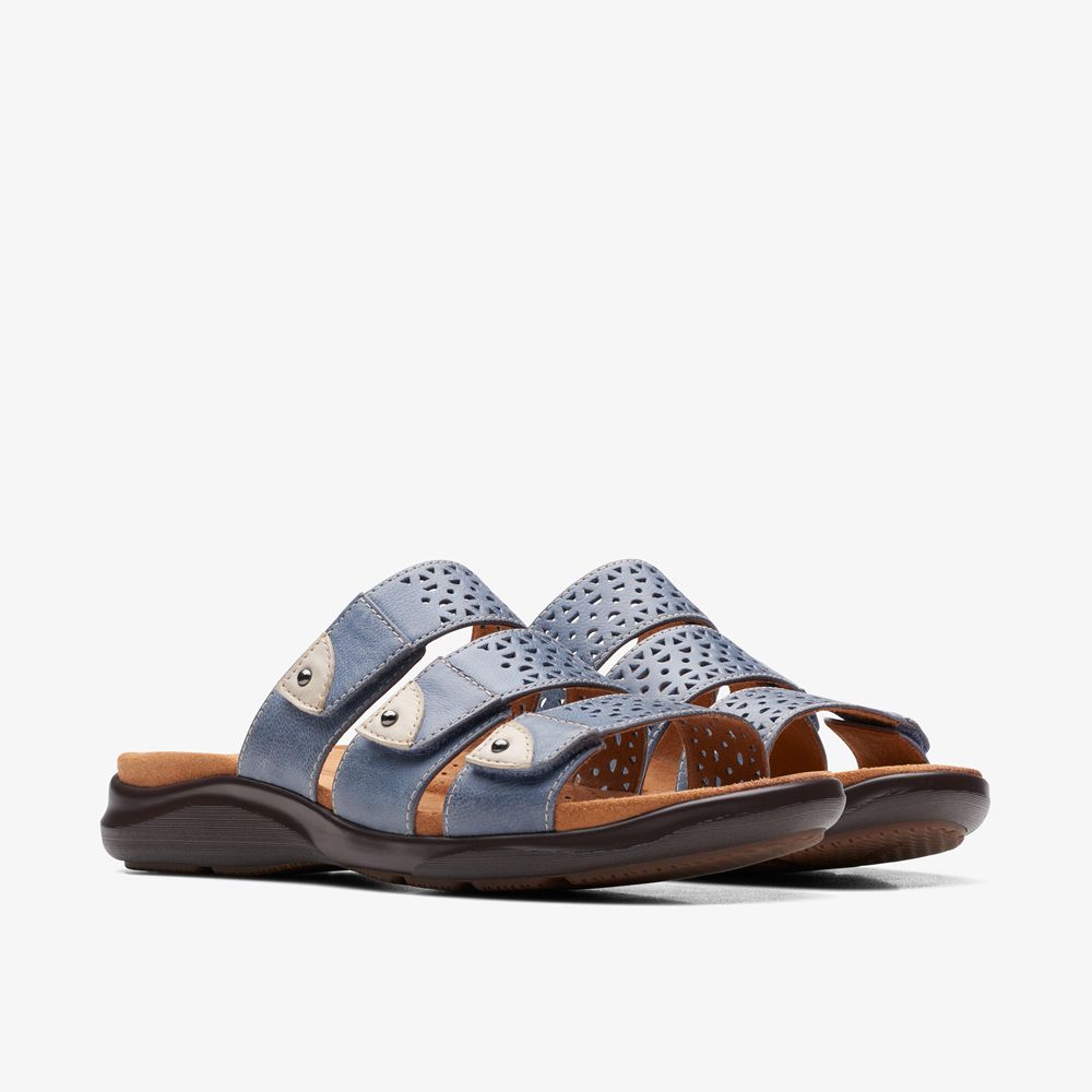 Blue Clarks Women's Kitly Walk Flat Sandals | 237ARGVQY