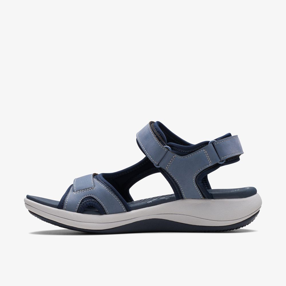 Blue Clarks Women's Mira Bay Flat Sandals | 536GMXYLS