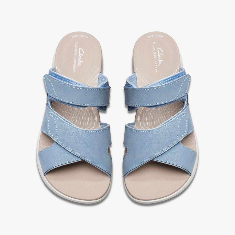 Blue Clarks Women's Mira Ease Flat Sandals | 865NJSWTI