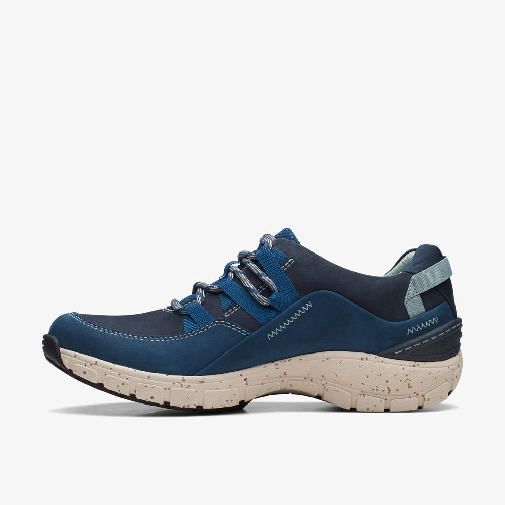 Blue Clarks Women's Wave Range Sneakers | 897OAEJIY