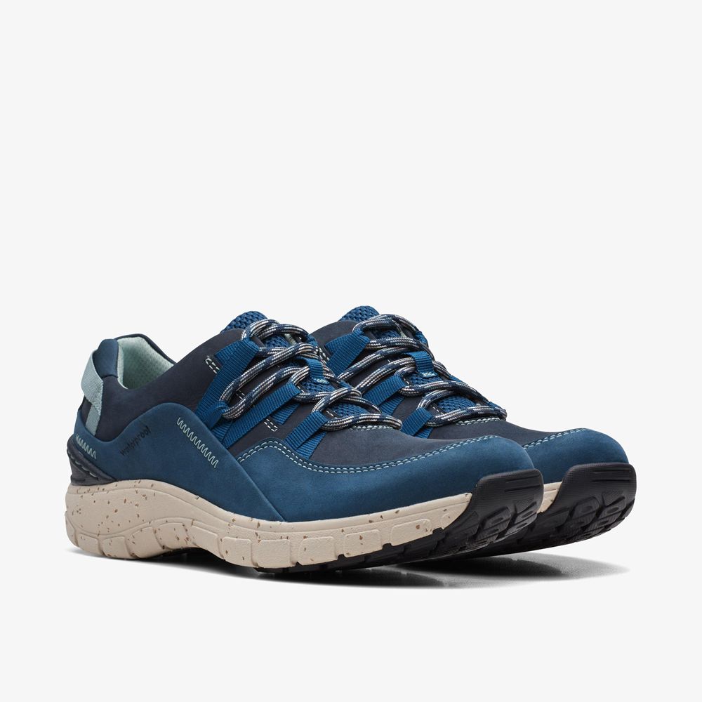 Blue Clarks Women's Wave Range Sneakers | 897OAEJIY