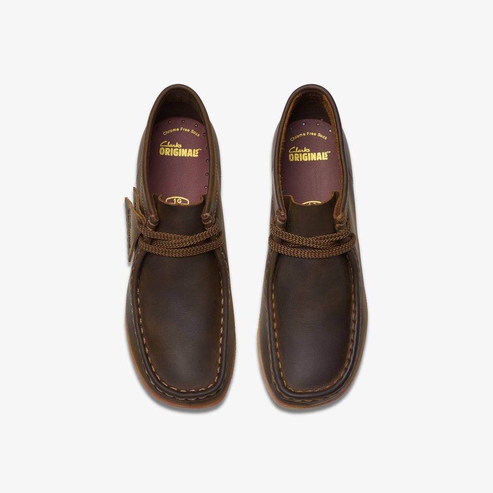 Brown Clarks Kids Wallabee Older Boots | 298ZBYXKF