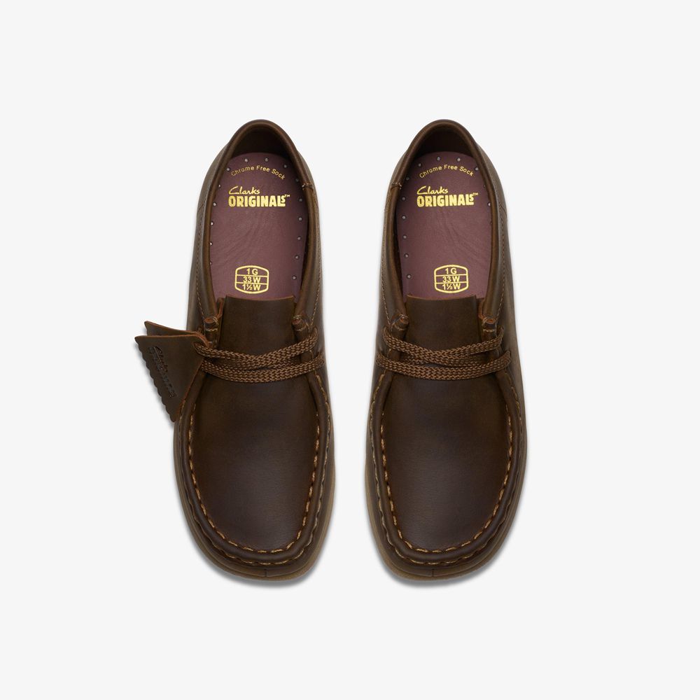 Brown Clarks Kids Wallabee Older Sneakers | 364ZRANPY