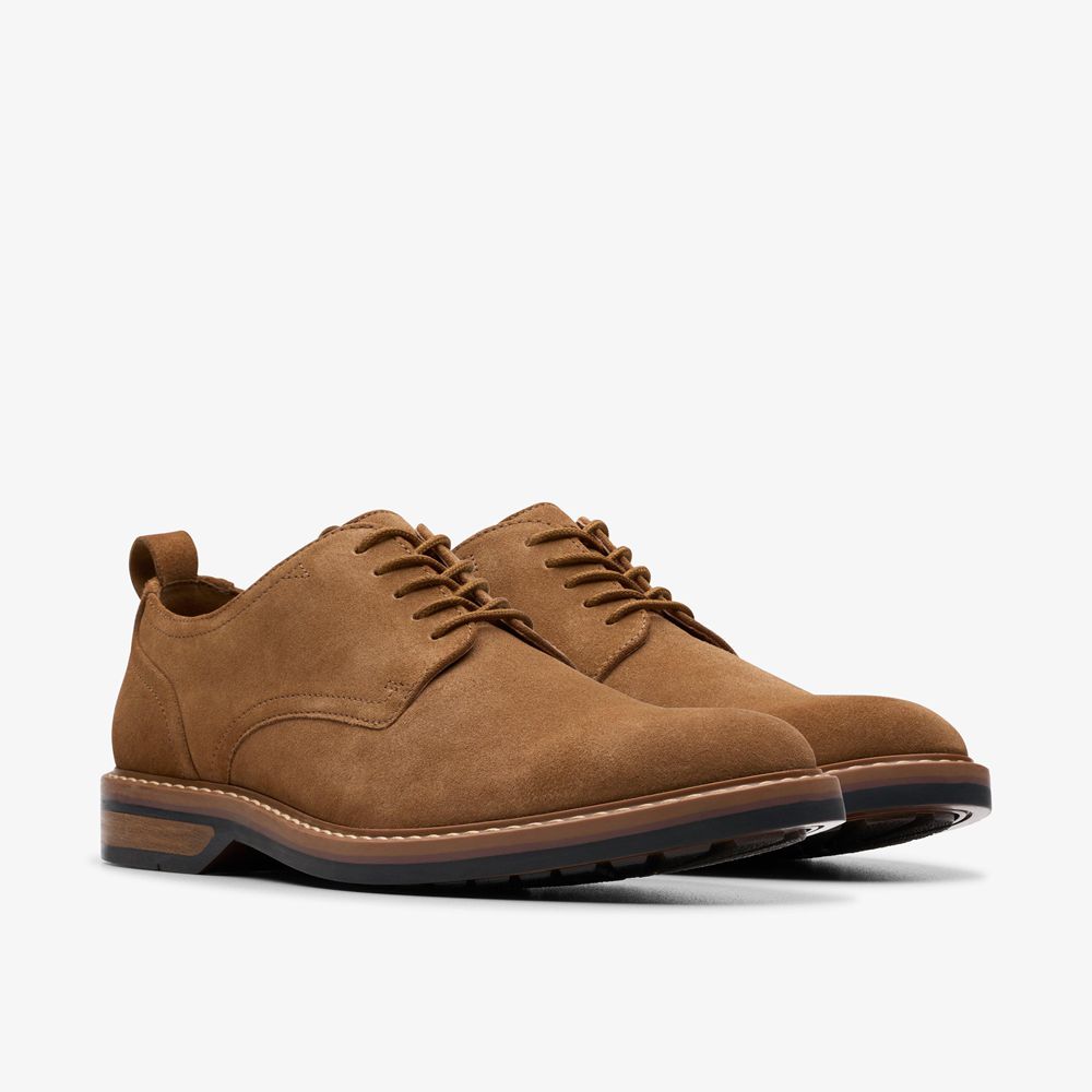 Brown Clarks Men's Aldwin Lace Oxfords | 524WGCFKL